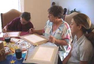 mom painting with the girls 01/2001
